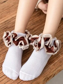 4雙小女童荷葉邊短襪 - 彩色 - 查看 3