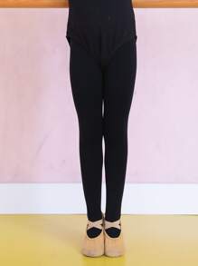 Toddler Girls Solid Tights - Black - View 1