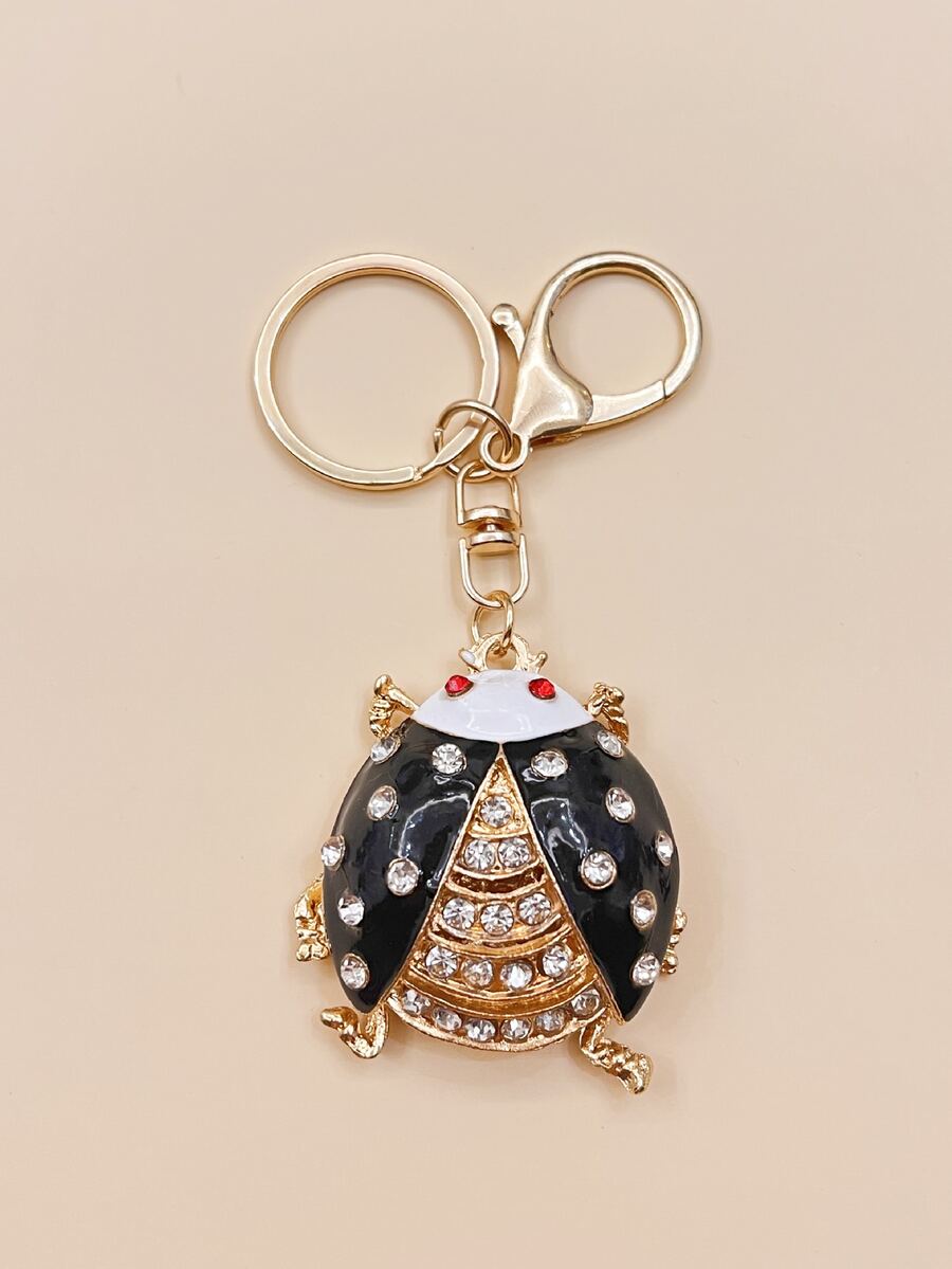Rhinestone Insect Charm Keychain - Multicolor - View 1