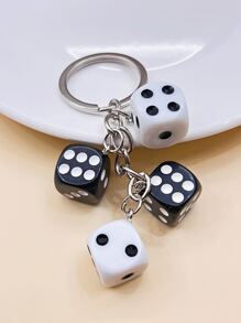 骰子吊墜鑰匙圈 - 彩色 - 查看 1