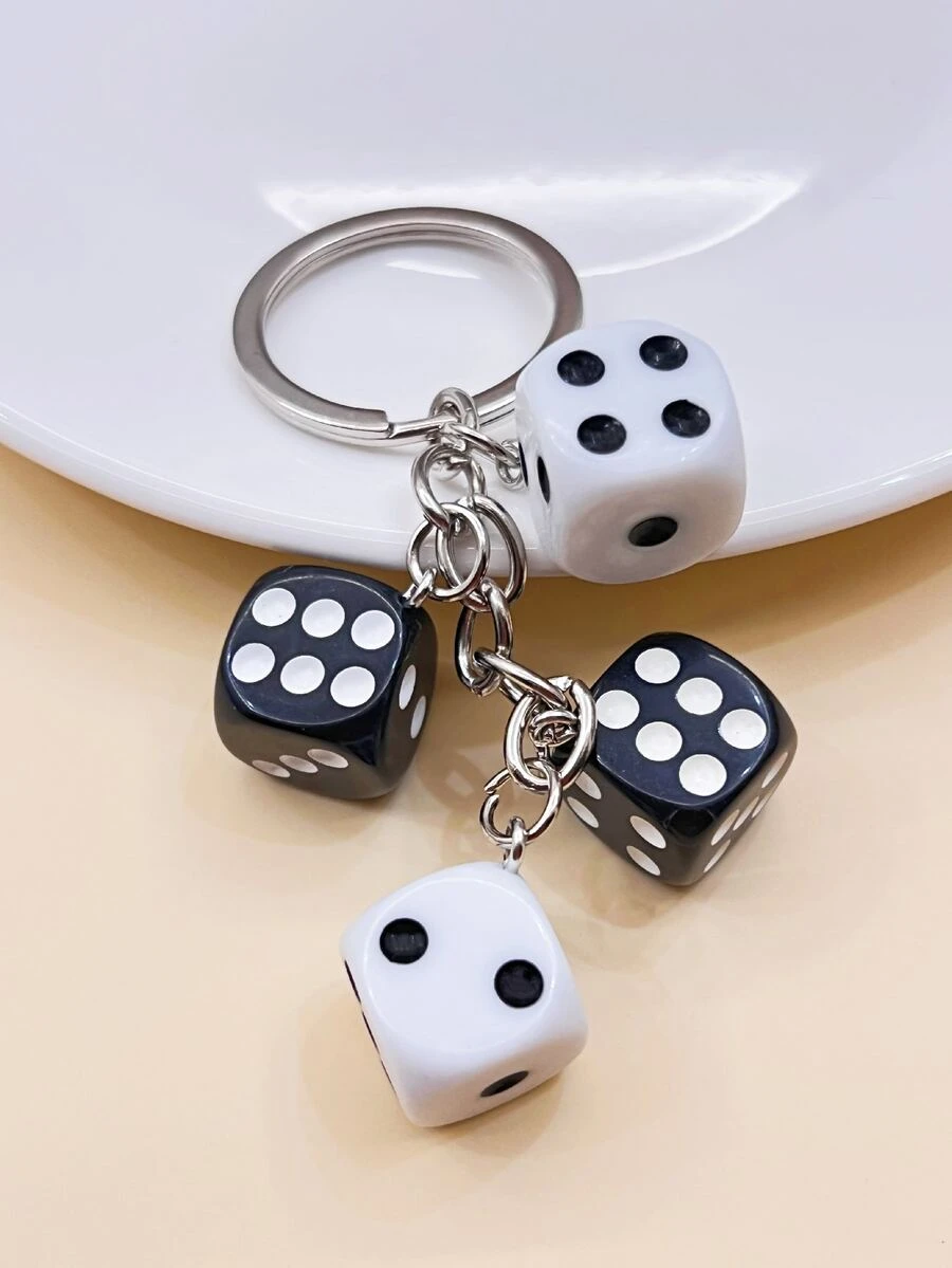 骰子吊墜鑰匙圈 - 彩色 - 查看 1