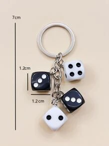 骰子吊墜鑰匙圈 - 彩色 - 查看 3