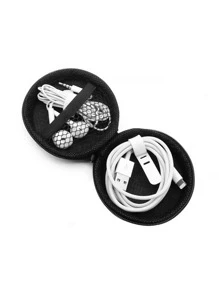 1 hộp lưu trữ cáp dữ liệu màu trơn - màu đen - Xem 2