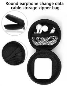 1 hộp lưu trữ cáp dữ liệu màu trơn - màu đen - Xem 4