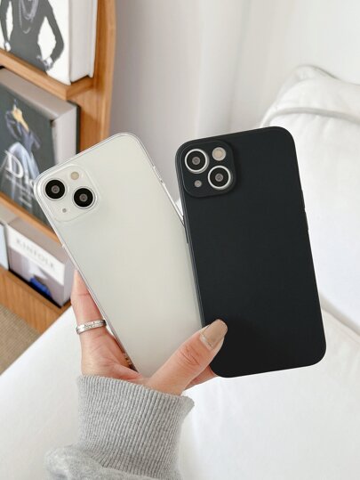 Phone Case With Precision Hole, Dual Color, 2pcs/set, Compatible With Iphone