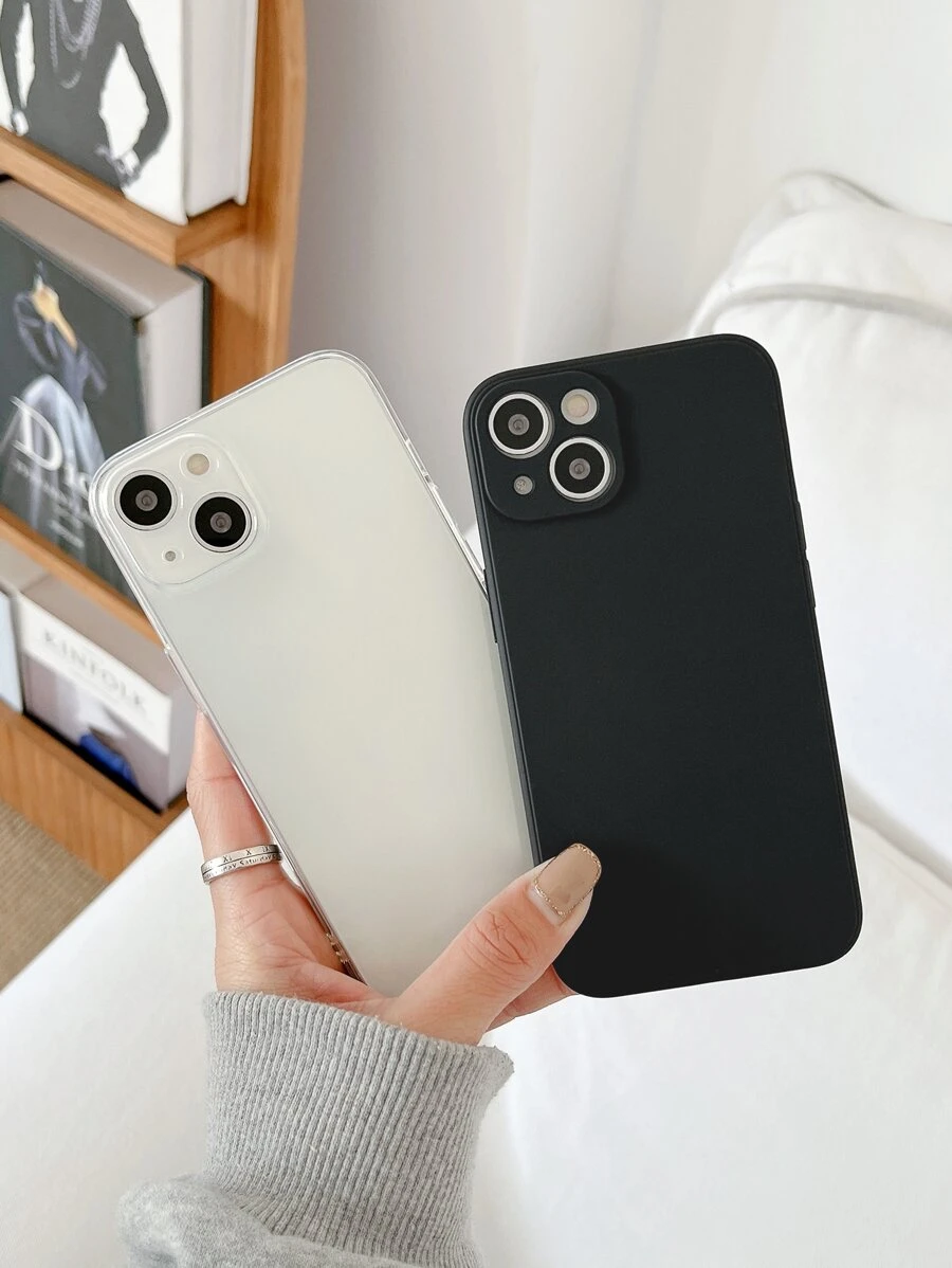 Phone Case With Precision Hole, Dual Color, 2pcs/set, Compatible With Iphone - Multicolor - View 1
