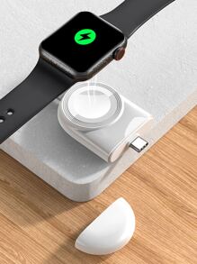 Type-C portátil Reloj Cargador inalámbrico - Blanco - Ver 1