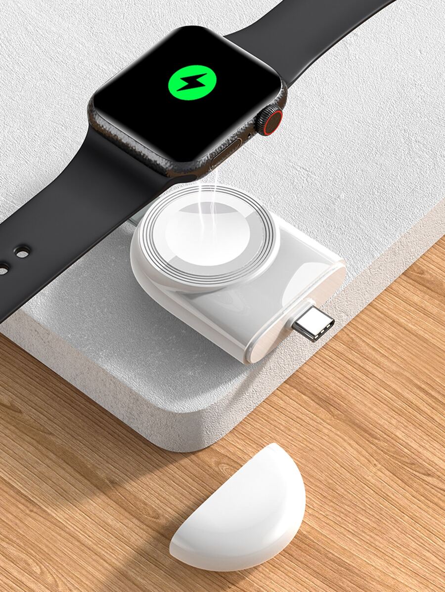 Type-C portátil Reloj Cargador inalámbrico - Blanco - Ver 1