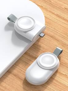 Type-C portátil Reloj Cargador inalámbrico - Blanco - Ver 7