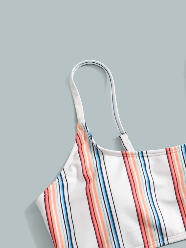 SHEIN ティーンガールズ 縦縞 ビキニ水着 SHEIN JAPAN