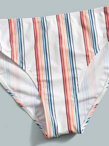 SHEIN Tween Girl Vertical Striped Bikini Set Summer Beach - Multicolor - View 5