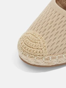 Zapatos cuña minimalista tejido tira tobillera - Albaricoque - Ver 3