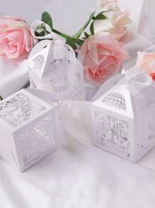 5pcs Bird Pattern Hollow Candy Box - White - View 1