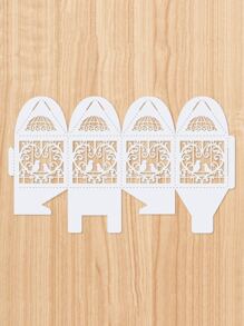 5pcs Bird Pattern Hollow Candy Box - White - View 3