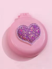 二合一愛心裝飾頭髮鏡子和刷