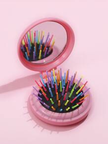 二合一愛心裝飾頭髮鏡子和刷