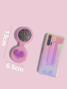 二合一愛心裝飾頭髮鏡子和刷