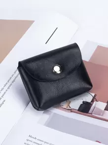 Plain Minimalist Purse Lightweight,Fashion Money For Anniversary,For Birthday Gift,For Gift White-Collar Workers,For Male,For Female - Black - View 1