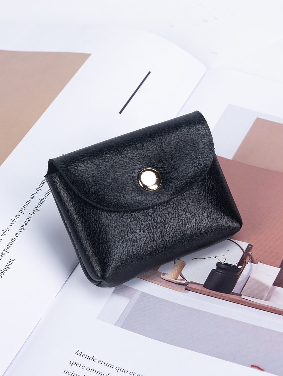 Plain Minimalist Purse Lightweight,Fashion Money For Anniversary,For Birthday Gift,For Gift White-Collar Workers,For Male,For Female - Black - View 1