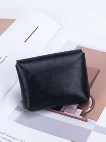 Plain Minimalist Purse Lightweight,Fashion Money For Anniversary,For Birthday Gift,For Gift White-Collar Workers,For Male,For Female - Black - View 2