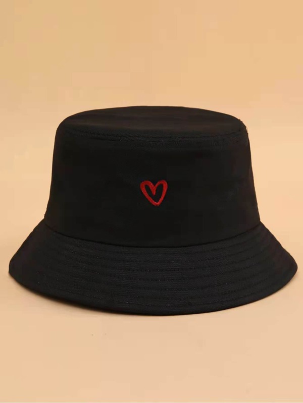 Heart Embroidered Bucket Hat SHEIN USA