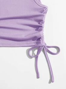 Effen tanktop met trekkoord aan de zijkant - Lila paars - Bekijken 5