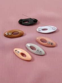 Bộ 12 chiếc khăn quàng cổ & khóa băng đô dành cho nữ & Bộ trâm cài có ghim đầy màu sắc, phụ kiện đầy màu sắc - Nhiều màu - Xem 2