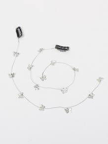 2 piezas Horquilla con diseño de mariposa - Plateado - Ver 2