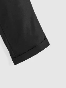 SHEIN Ragazzo Tween Pantaloni tasca inclinata orlo arrotolato