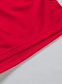 Manfinity Homme Men Drawstring Waist Shorts - Burgundy - View 5