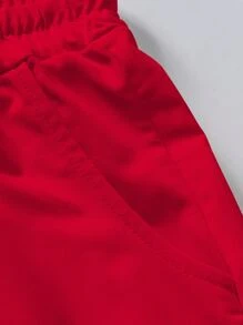 Manfinity Homme Men Drawstring Waist Shorts - Burgundy - View 6