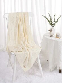 1入組針織嬰兒襁褓毯 - 白色 - 查看 3