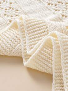 1入組針織嬰兒襁褓毯 - 白色 - 查看 4