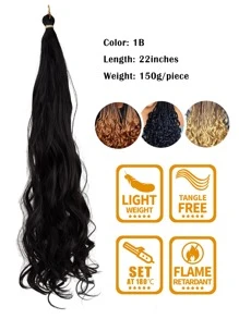 Extensión del pelo largo rizado sintético - Negro - Ver 5