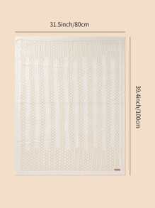 1入組針織嬰兒襁褓毯 - 白色 - 查看 6