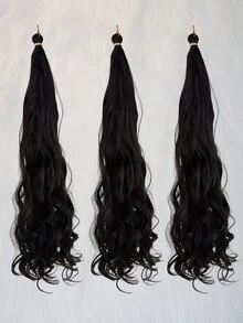 Extensión del pelo largo rizado sintético - Negro - Ver 6