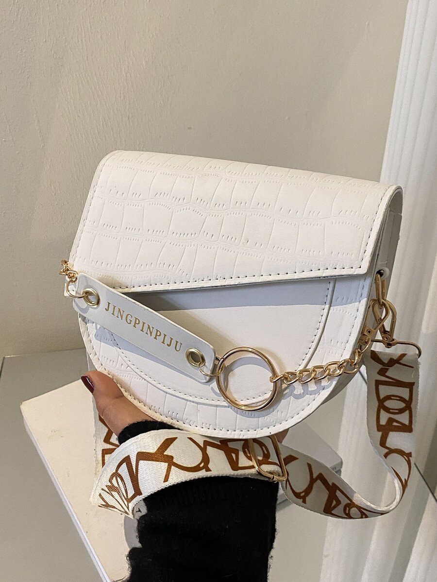 Không thấm nước, nhẹ, túi đeo yên hình cá sấu mini thông thường dành cho nữ tuổi teen Sinh viên đại học, tân binh và công nhân cổ trắng Hoàn hảo cho văn phòng, đại học, công việc, kinh doanh, đi làm, ngoài trời, du lịch, đi chơi - trắng - Xem 1