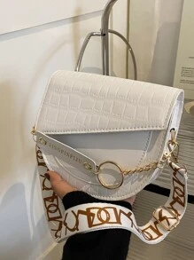 Không thấm nước, nhẹ, túi đeo yên hình cá sấu mini thông thường dành cho nữ tuổi teen Sinh viên đại học, tân binh và công nhân cổ trắng Hoàn hảo cho văn phòng, đại học, công việc, kinh doanh, đi làm, ngoài trời, du lịch, đi chơi - trắng - Xem 2