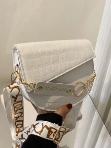 Không thấm nước, nhẹ, túi đeo yên hình cá sấu mini thông thường dành cho nữ tuổi teen Sinh viên đại học, tân binh và công nhân cổ trắng Hoàn hảo cho văn phòng, đại học, công việc, kinh doanh, đi làm, ngoài trời, du lịch, đi chơi - trắng - Xem 3