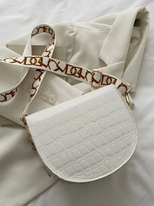 Không thấm nước, nhẹ, túi đeo yên hình cá sấu mini thông thường dành cho nữ tuổi teen Sinh viên đại học, tân binh và công nhân cổ trắng Hoàn hảo cho văn phòng, đại học, công việc, kinh doanh, đi làm, ngoài trời, du lịch, đi chơi - trắng - Xem 5