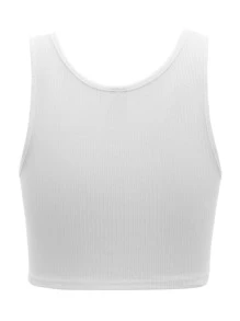 SHEIN ICON Bikercore Crop Tank Top 90s In chữ và ô tô - trắng - Xem 2