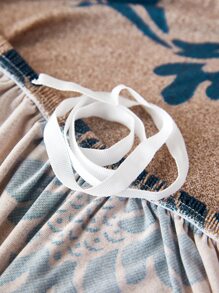 Flower Print Stretchy Sofa Slipcover - Multicolor - View 6