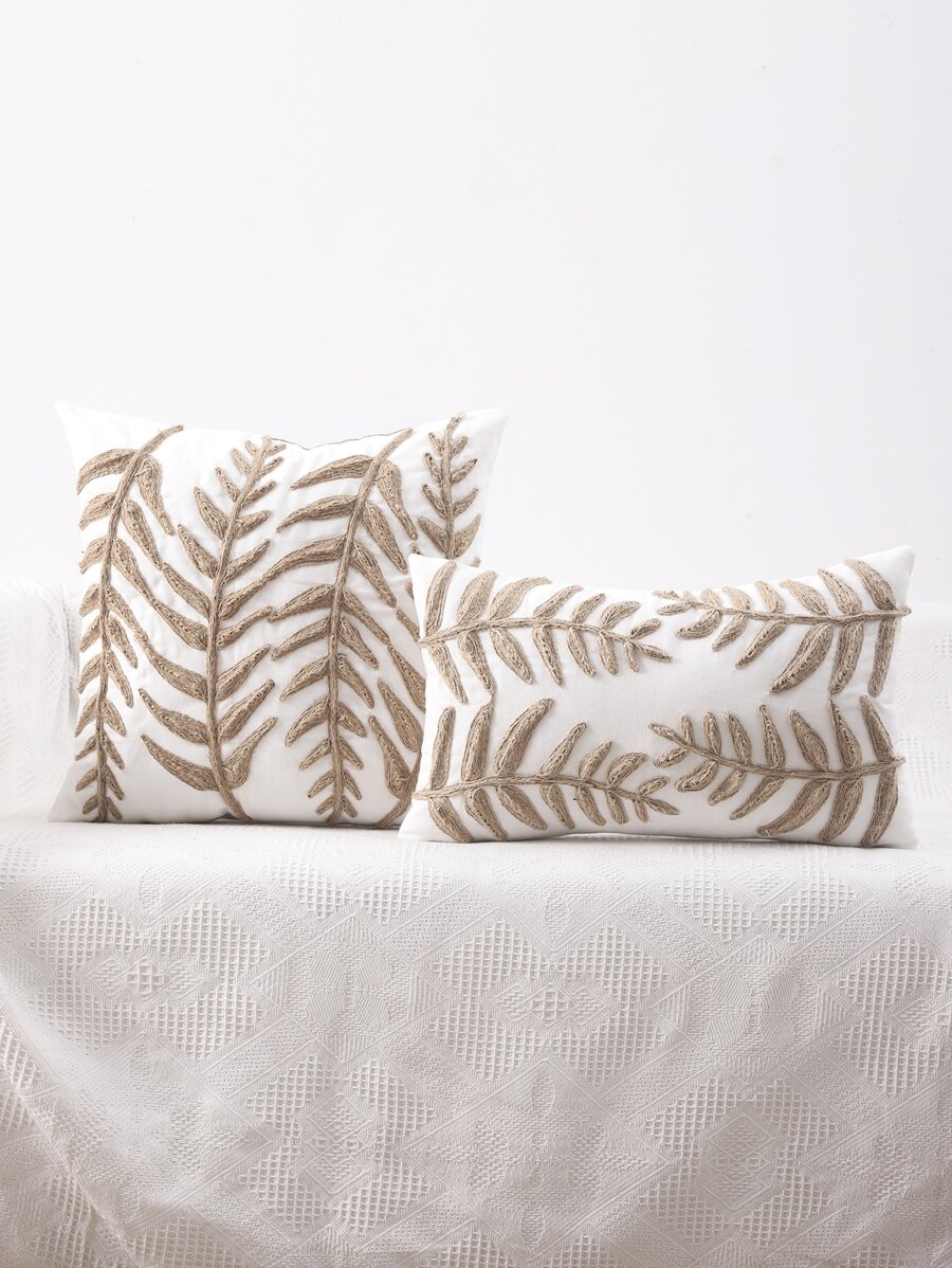 Miater 1 Chiếc Lá Hình Thêu Đệm Mà Không Làm Đầy, Hiện Đại Ném Gối Mà Không Gối Chèn, Cho Ghế Sofa, Phòng Khách - Nhiều màu - Xem 1