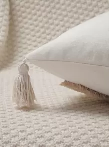 1入組簇絨流蘇裝飾靠墊套不附帶墊芯 - 彩色 - 查看 3