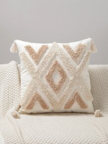 1入組簇絨流蘇裝飾靠墊套不附帶墊芯 - 彩色 - 查看 4