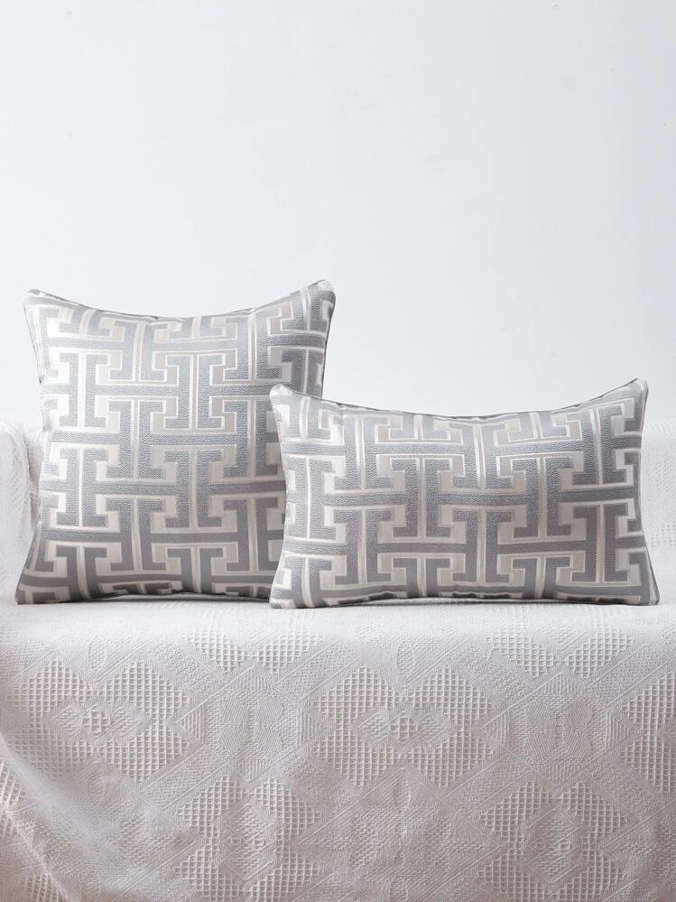 1pc Jacquard Cushion Cover, Modern Throw Pillow Case, Pillow Insert Not Include, For Sofa, Living Room - Grey - View 12