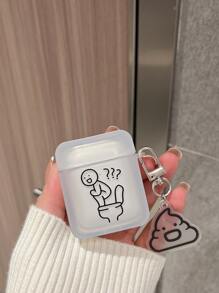 Vỏ đựng tai nghe Bluetooth hình bồn cầu ngộ nghĩnh sáng tạo kèm móc khóa, vỏ bảo vệ chống sốc toàn diện - màu đen - Xem 6