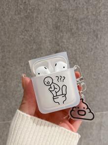 Vỏ đựng tai nghe Bluetooth hình bồn cầu ngộ nghĩnh sáng tạo kèm móc khóa, vỏ bảo vệ chống sốc toàn diện - màu đen - Xem 7