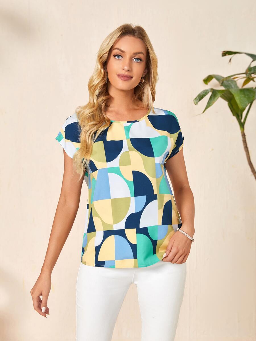 EMERY ROSE Áo sơ mi nữ Hình học Giải trí - Nhiều màu - Xem 1