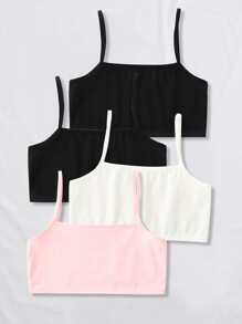 Conjunto de ropa interior básica de unicolor informal para niñas preadolescentes, múltiples piezas - Multicolor - Ver 2